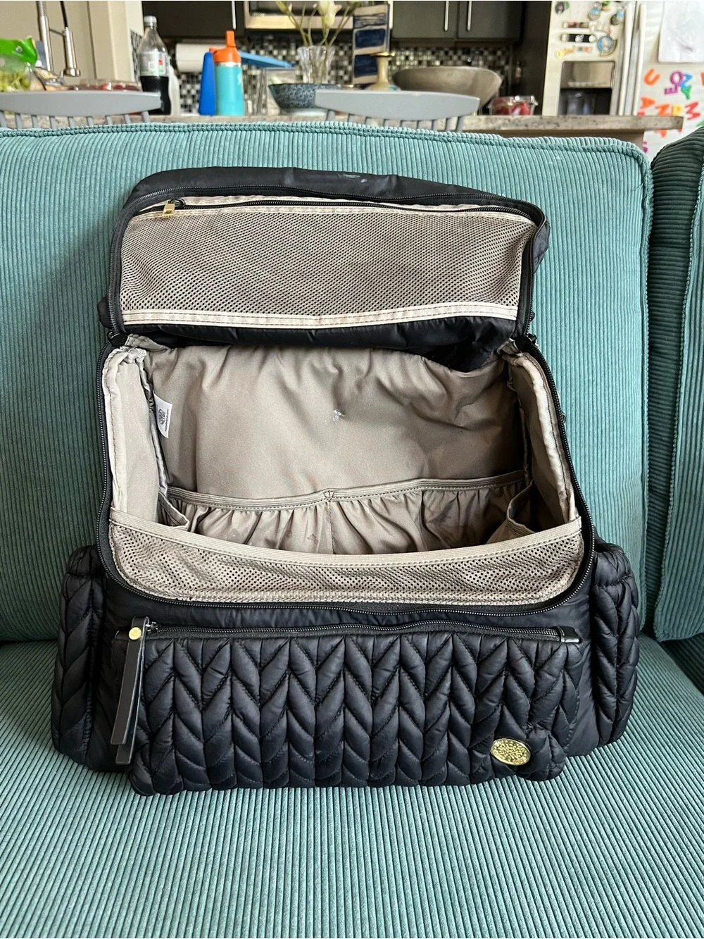 Happ Levy Puffer Backpack Daiperbag - Black